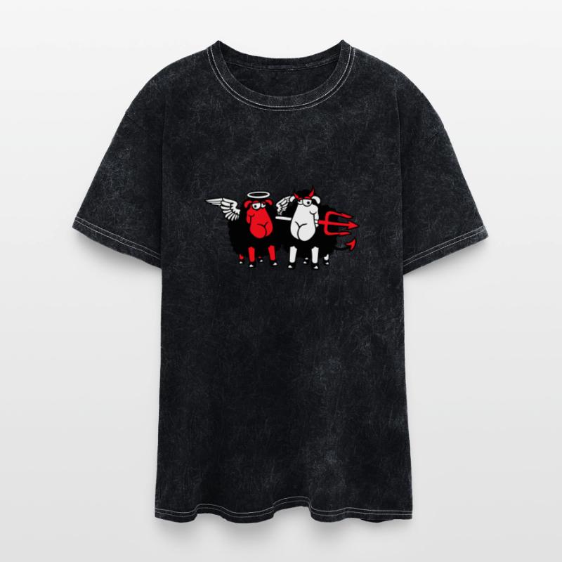 2 Sheep Angel Devil Satan Hell Evil Heaven Good