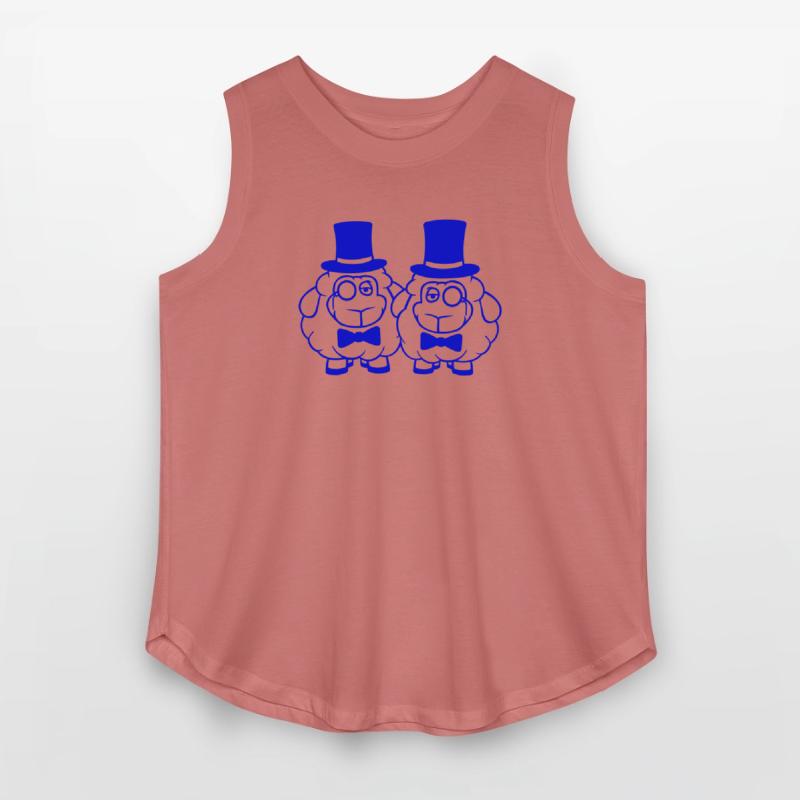 2 Sheep Men Gentlemen Top Hat Monocle Sir Two Mr.