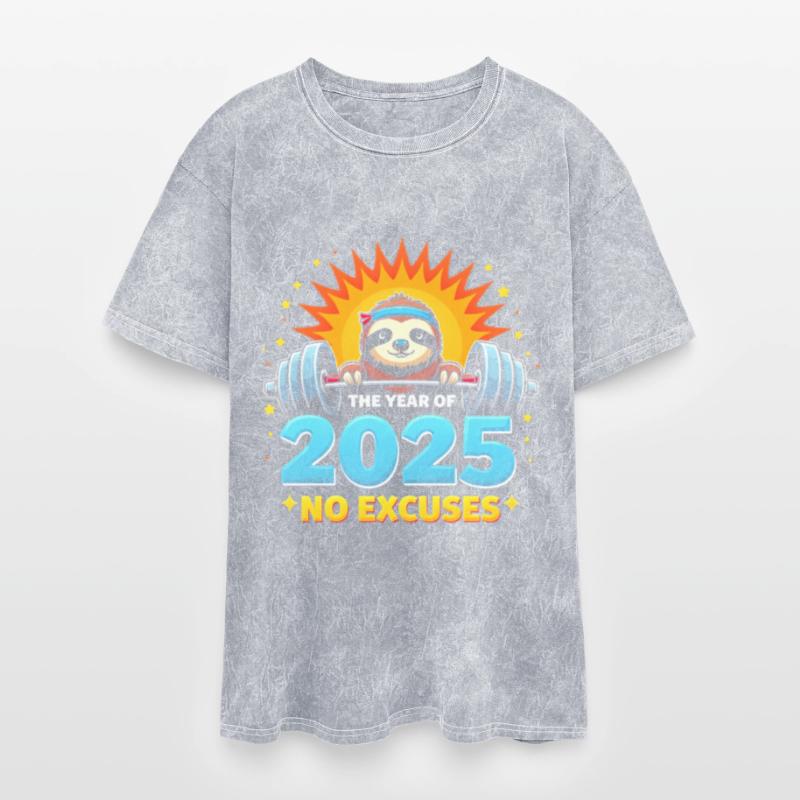 2025 Resolution Funny Fitness Workout Gym Sloth We