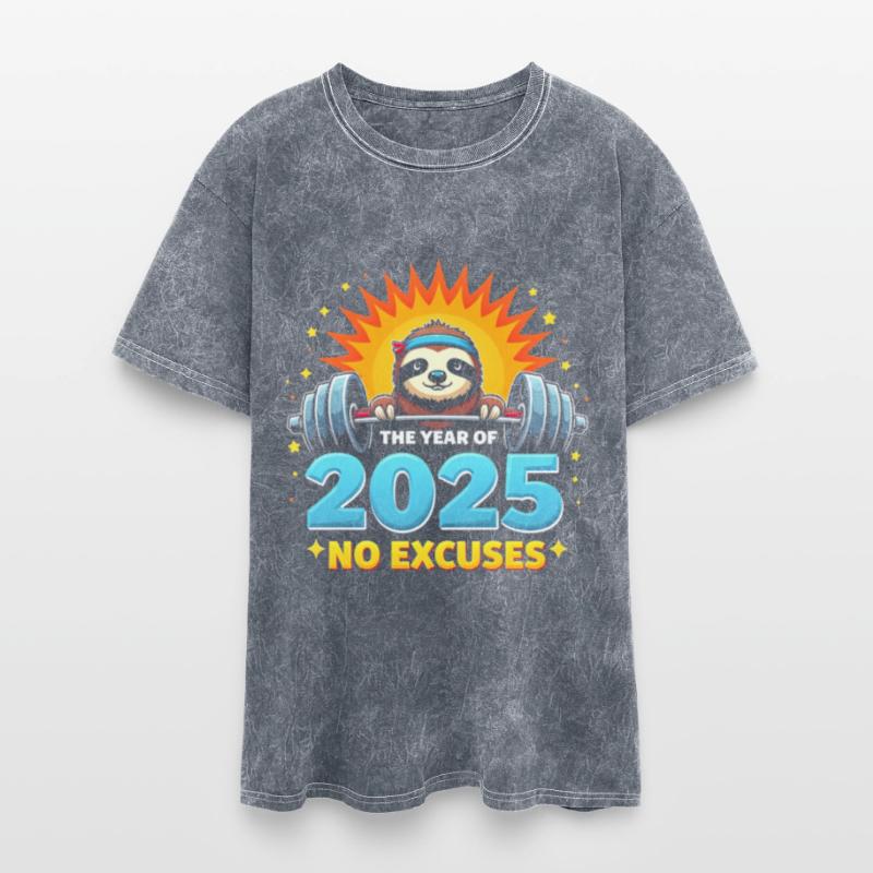 2025 Resolution Funny Fitness Workout Gym Sloth We