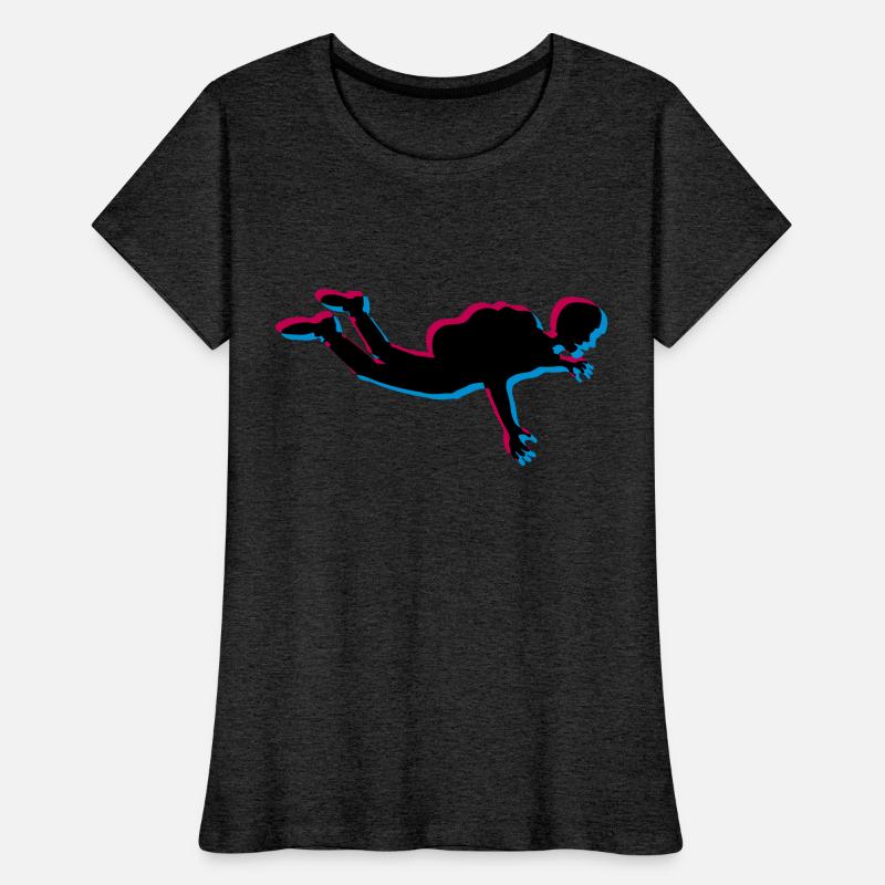 3d parachutist silhouette crash flying fall deep g