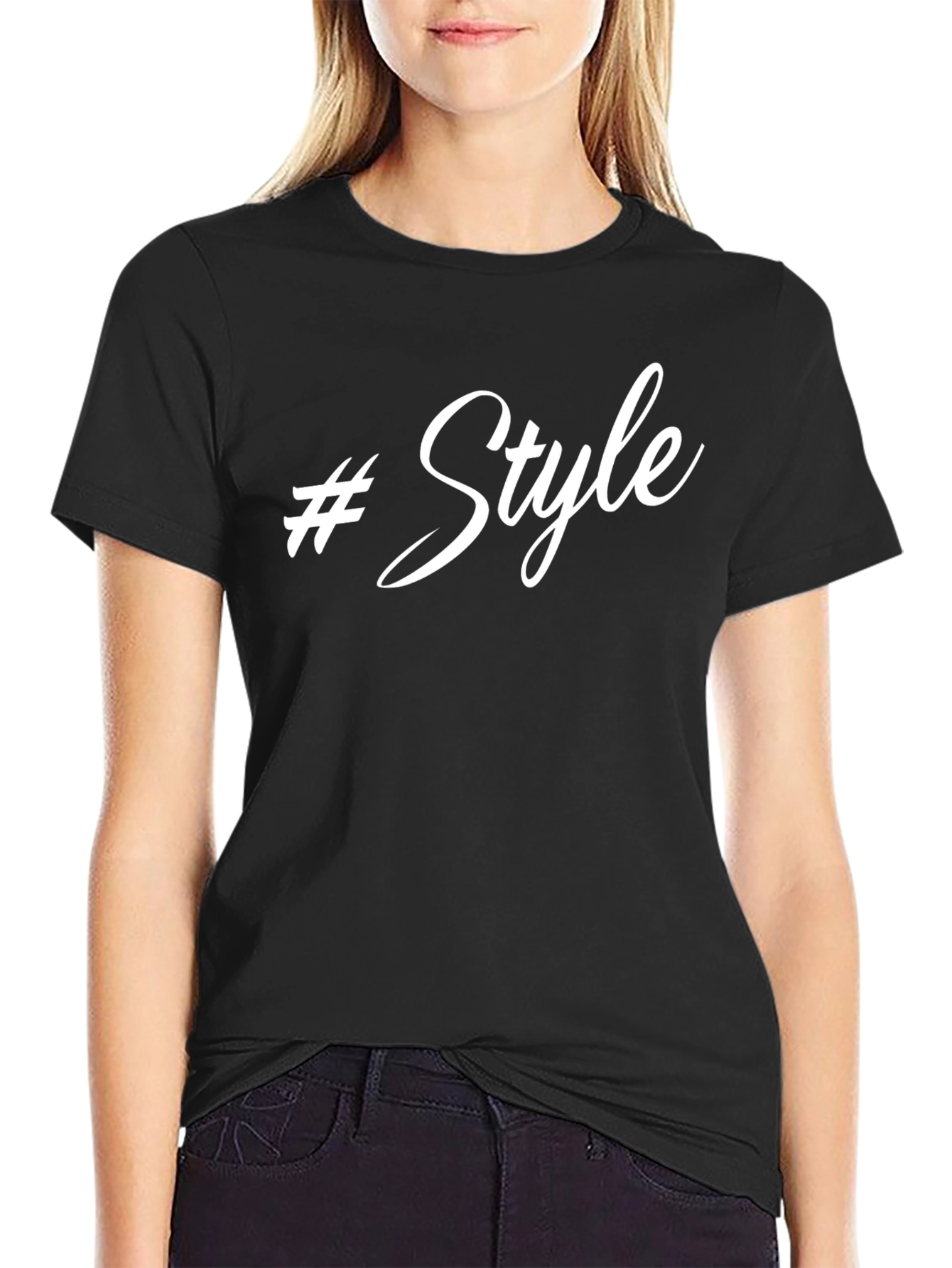 #Style Black Graphic Tee - Trendy Casual Wear