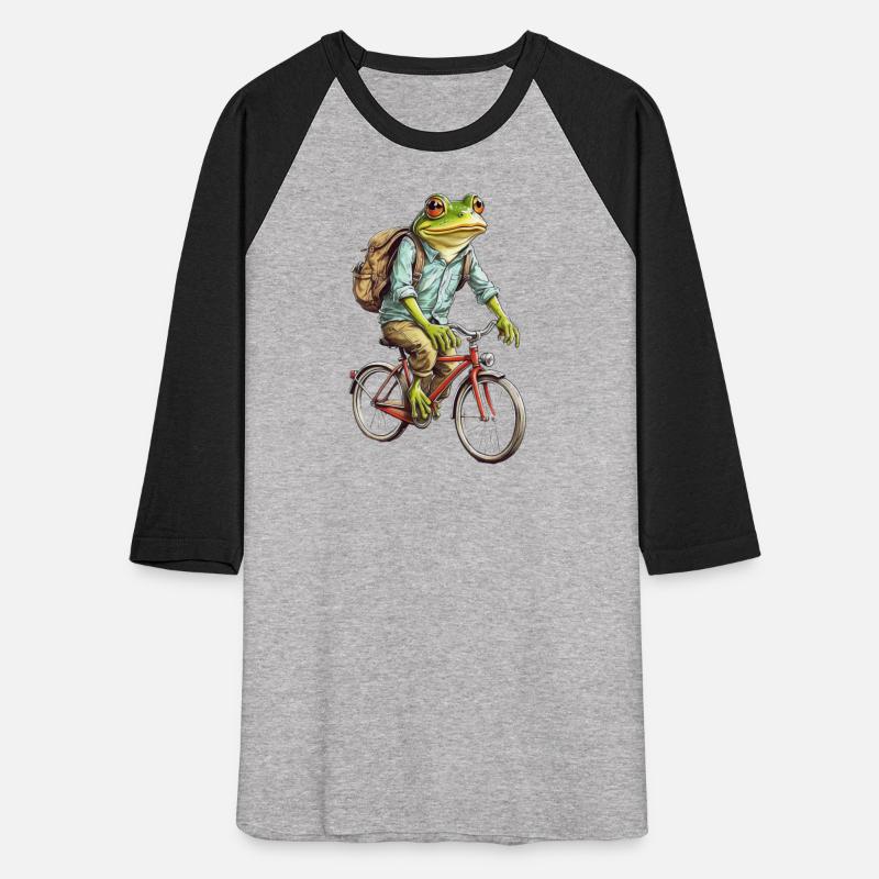 A frog riding a bike