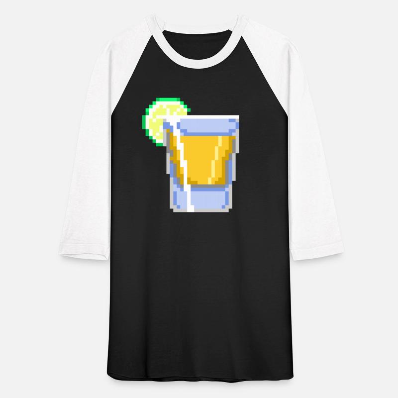 a glass of tequila with lime in pixel style