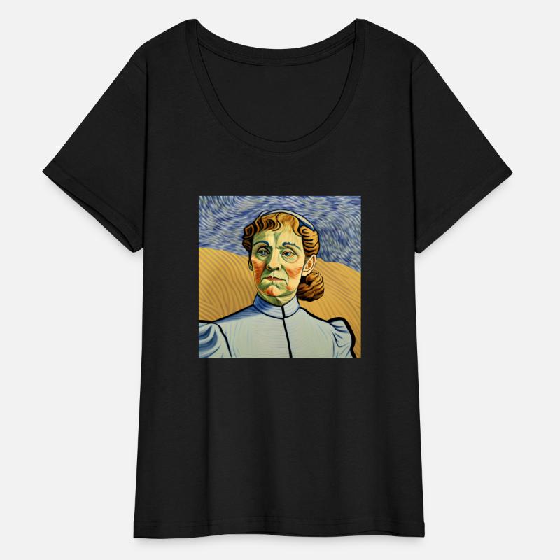 A woman in a blue dress