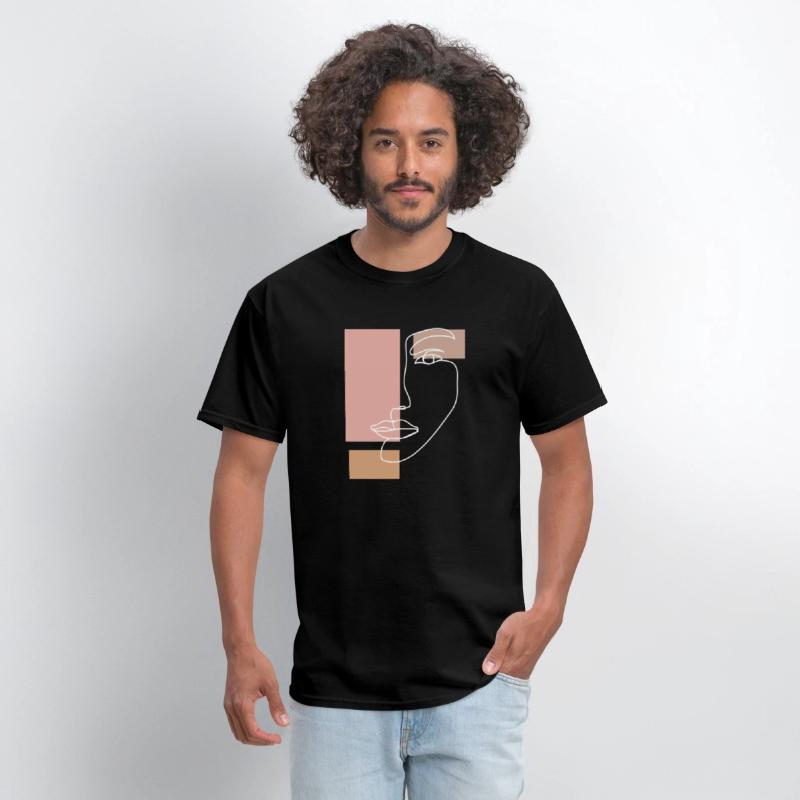 Abstract Face Line Drawing Aesthetic Top