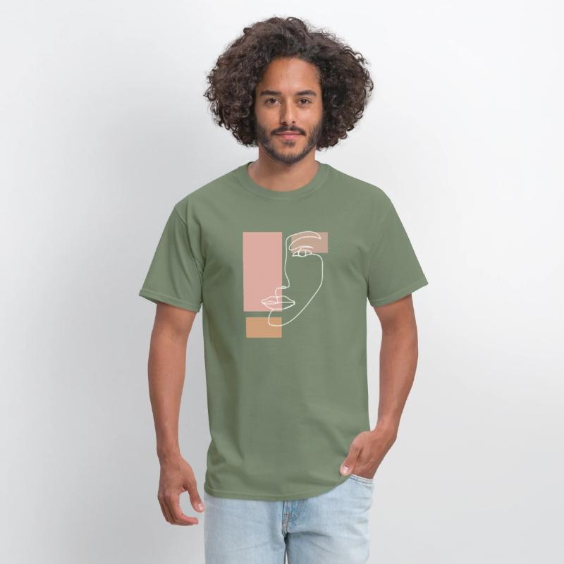 Abstract Face Line Drawing Aesthetic Top