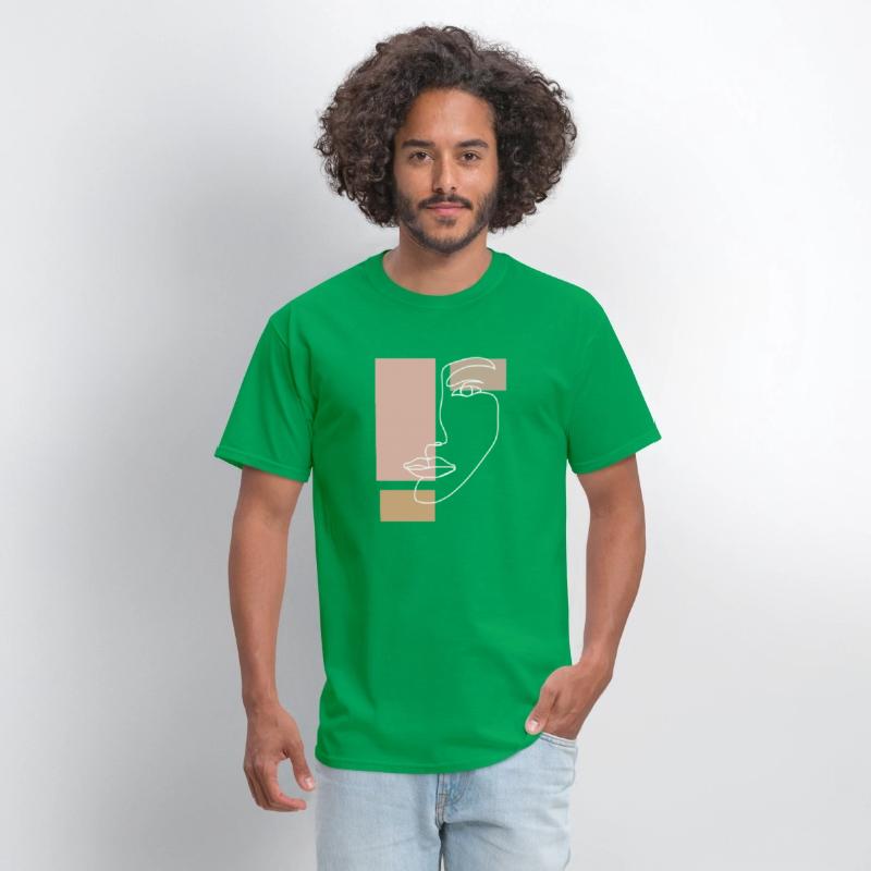 Abstract Face Line Drawing Aesthetic Top