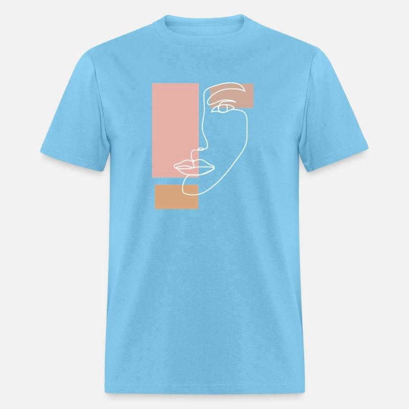 Abstract Face Line Drawing Aesthetic Top