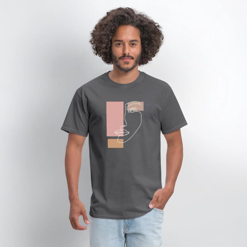Abstract Face Line Drawing Aesthetic Top