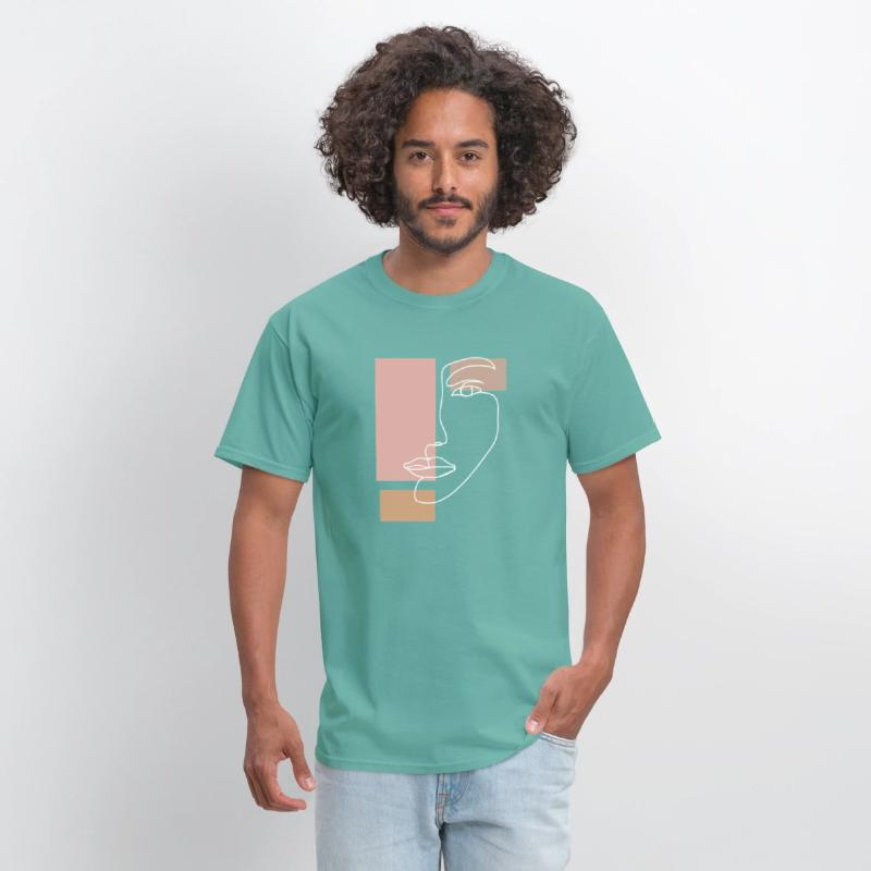 Abstract Face Line Drawing Aesthetic Top