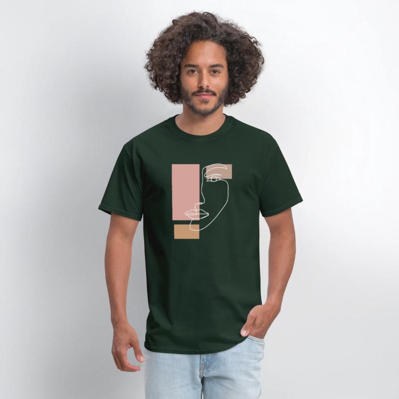 Abstract Face Line Drawing Aesthetic Top