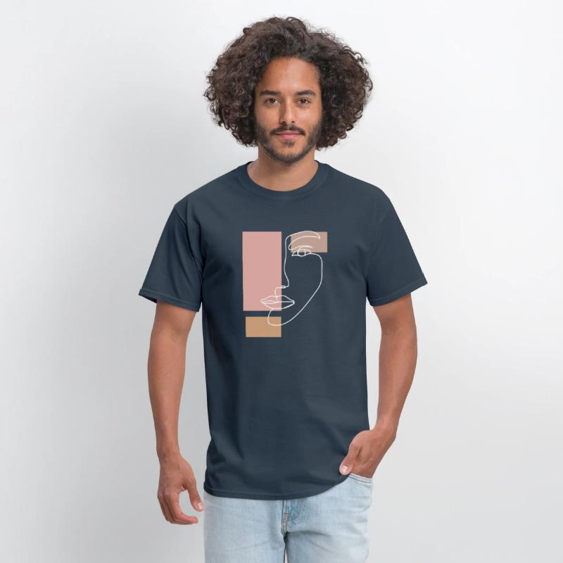 Abstract Face Line Drawing Aesthetic Top