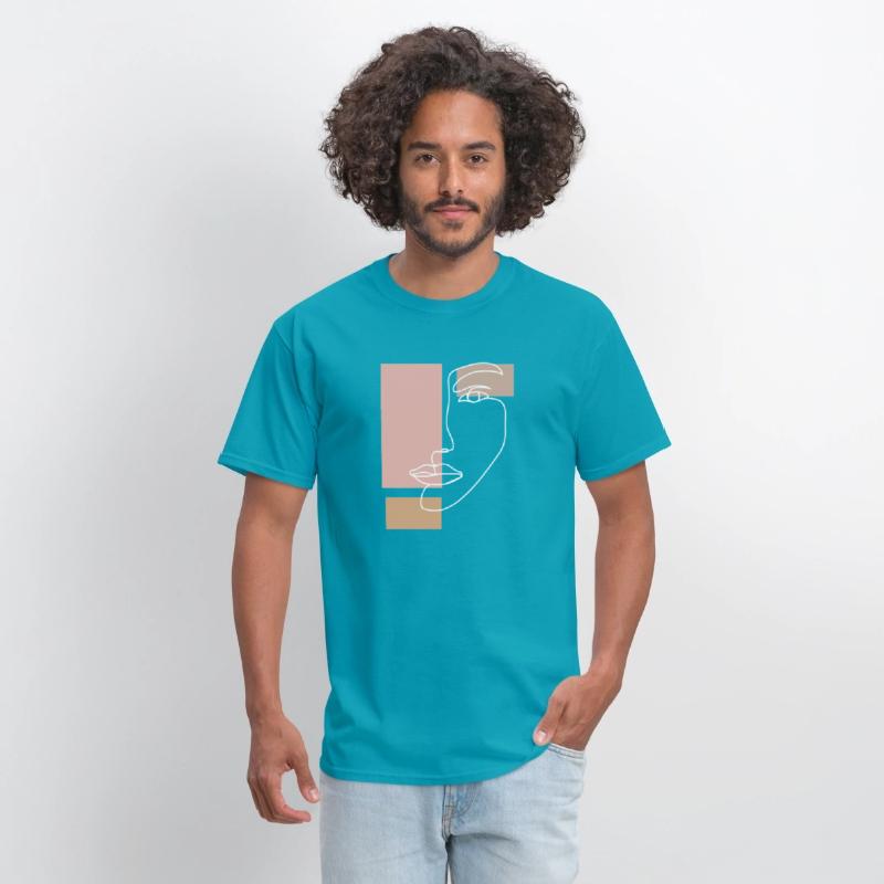 Abstract Face Line Drawing Aesthetic Top