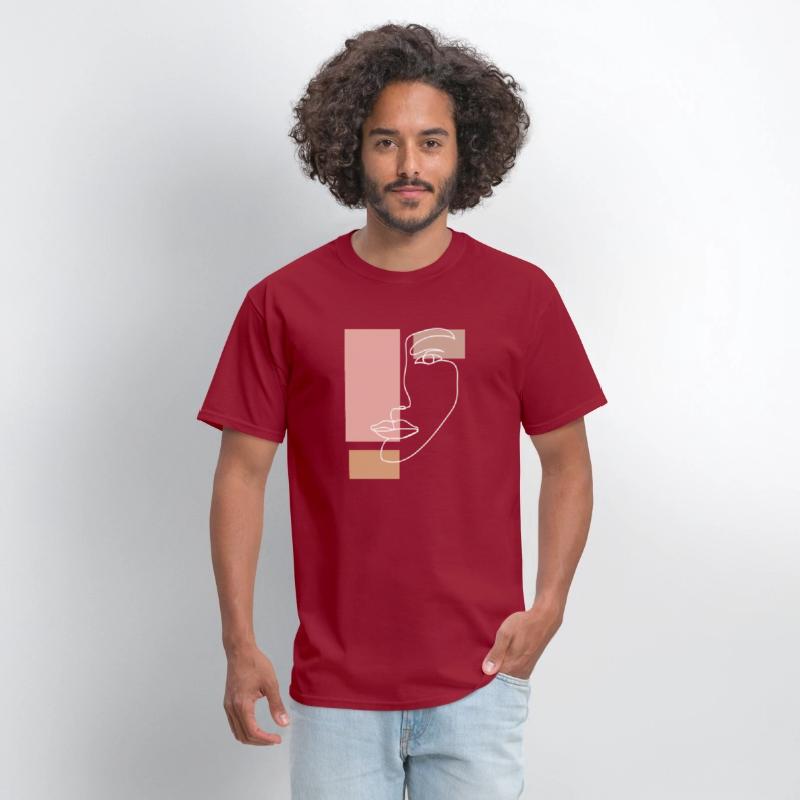 Abstract Face Line Drawing Aesthetic Top