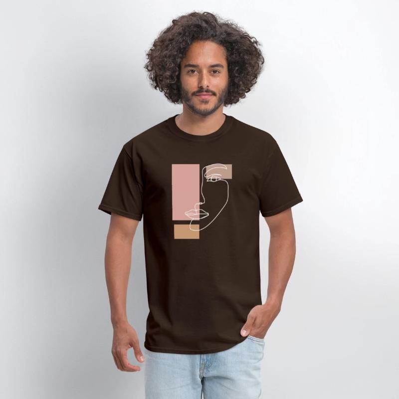 Abstract Face Line Drawing Aesthetic Top