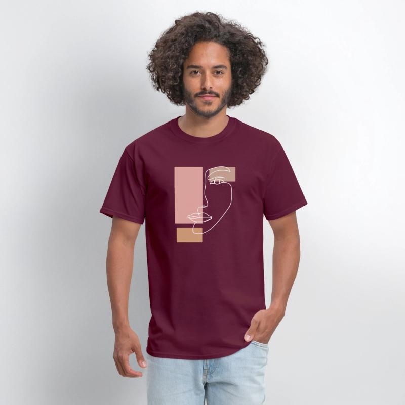 Abstract Face Line Drawing Aesthetic Top