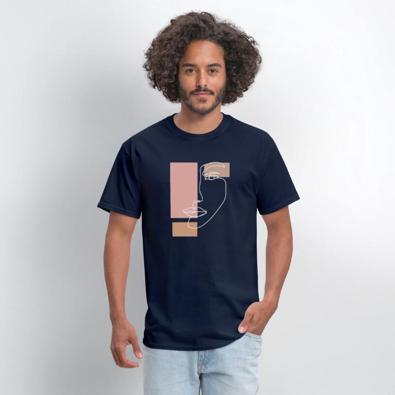 Abstract Face Line Drawing Aesthetic Top