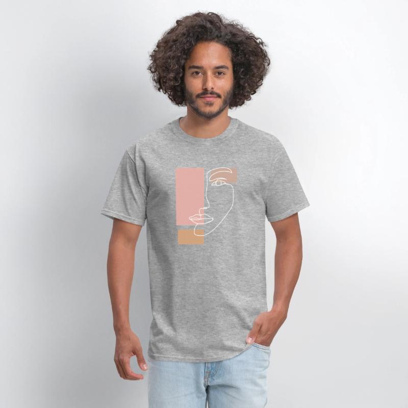 Abstract Face Line Drawing Aesthetic Top
