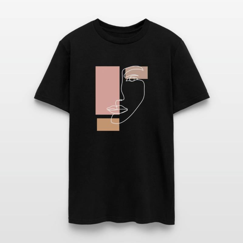Abstract Face Line Drawing Aesthetic Top