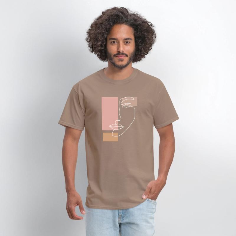 Abstract Face Line Drawing Aesthetic Top