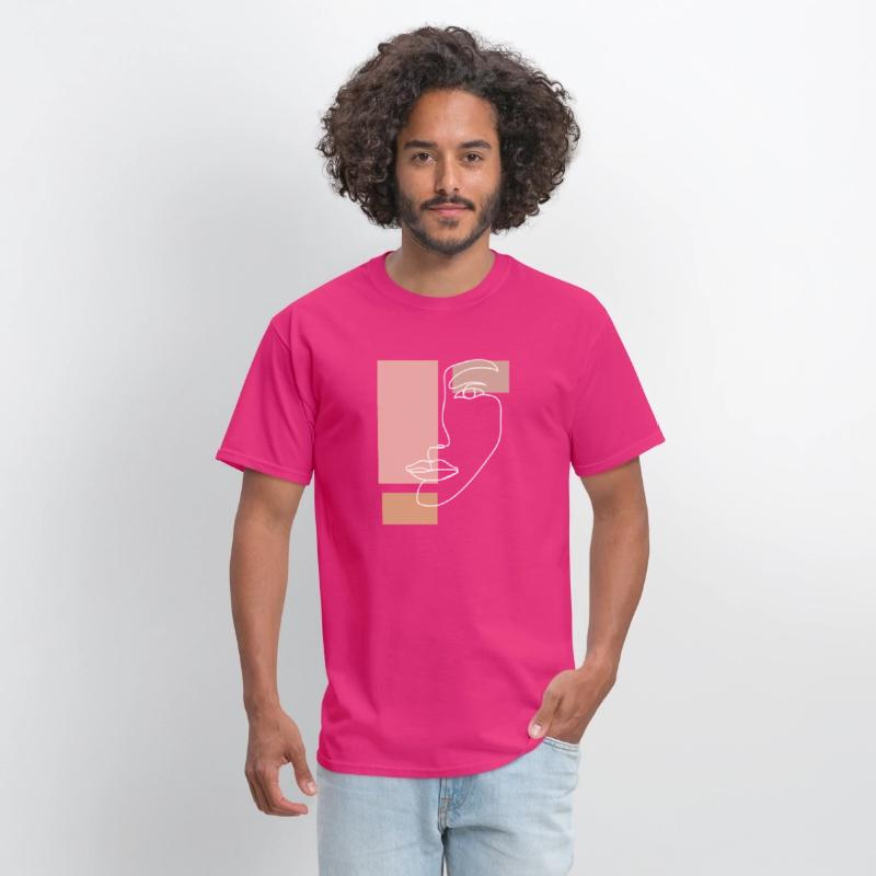 Abstract Face Line Drawing Aesthetic Top