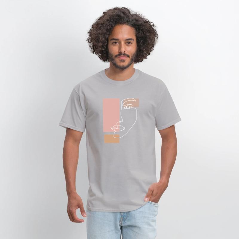 Abstract Face Line Drawing Aesthetic Top