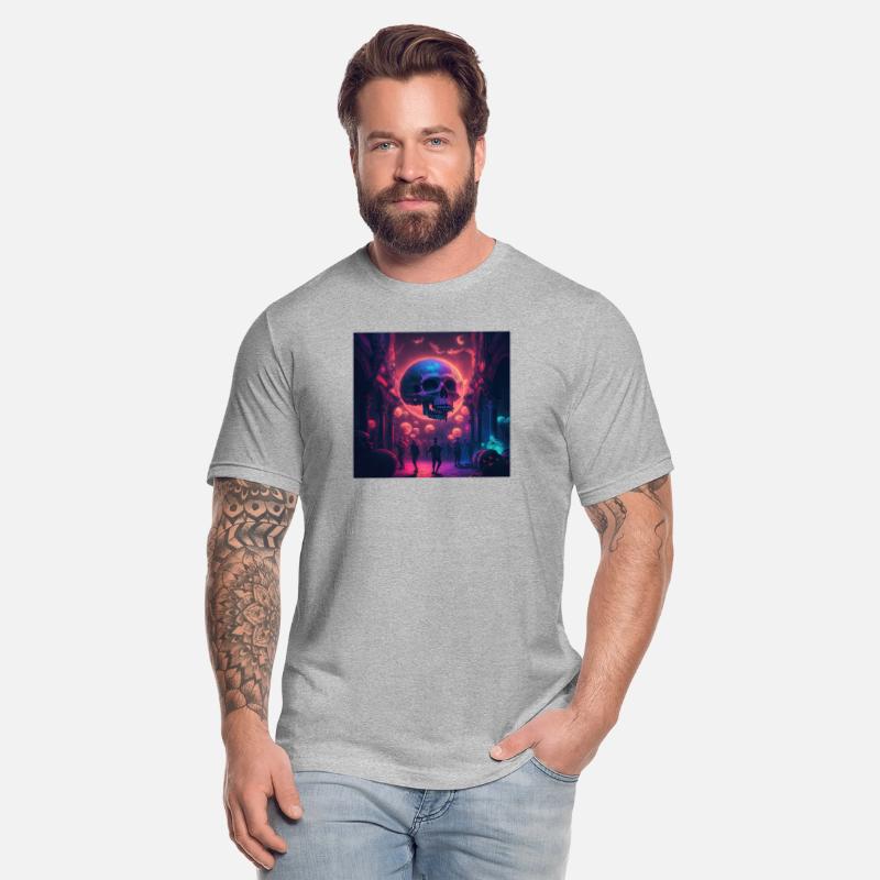 Acid goa skull trance design purple and dark blue