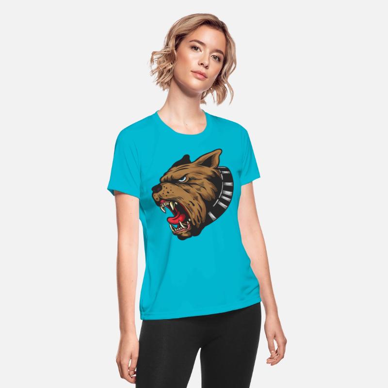 Aggressive Dog Illustration with Spiked Collar