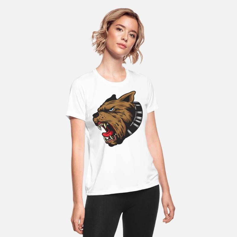 Aggressive Dog Illustration with Spiked Collar