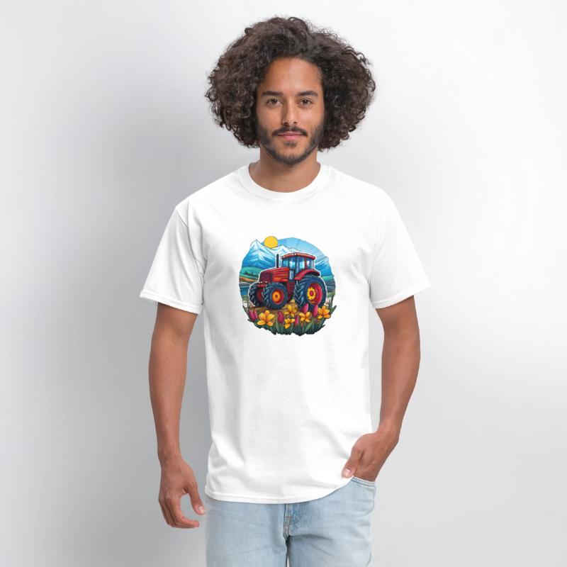 Alpine Glow on Rugged Farm Tractor