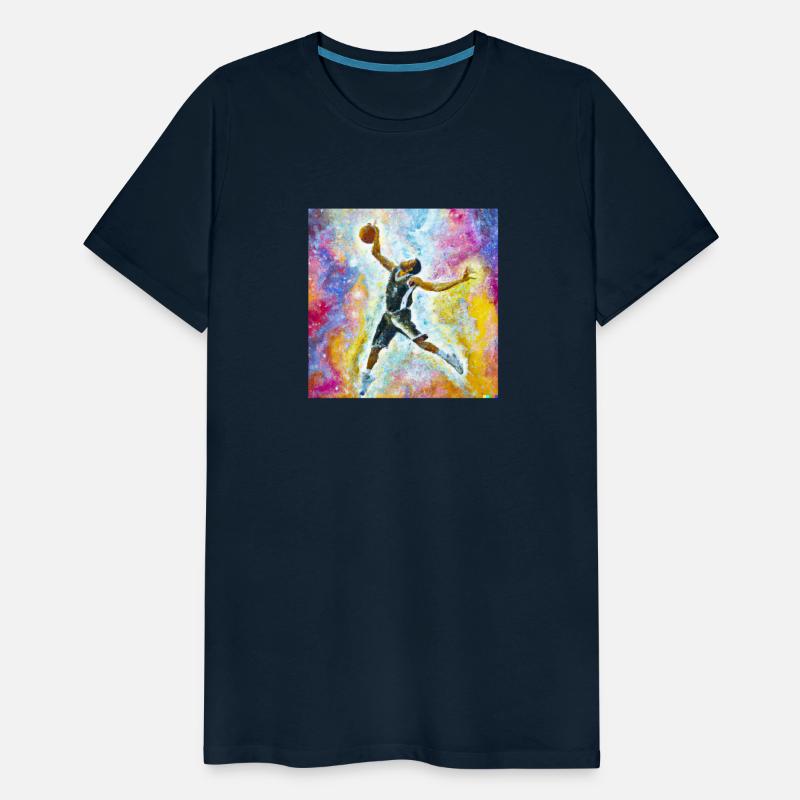 An expressive oil painting of a basketball player