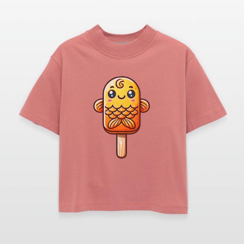 An ice cream in the shape of a smiling goldfish