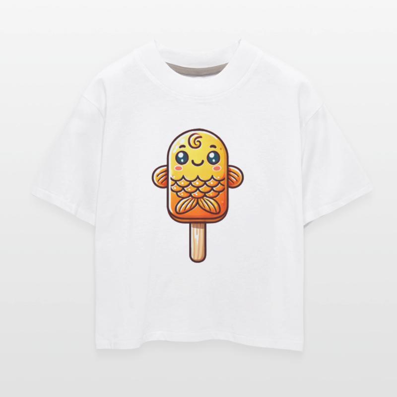 An ice cream in the shape of a smiling goldfish