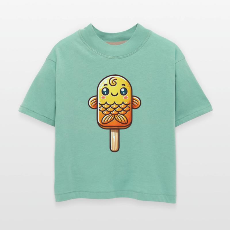 An ice cream in the shape of a smiling goldfish