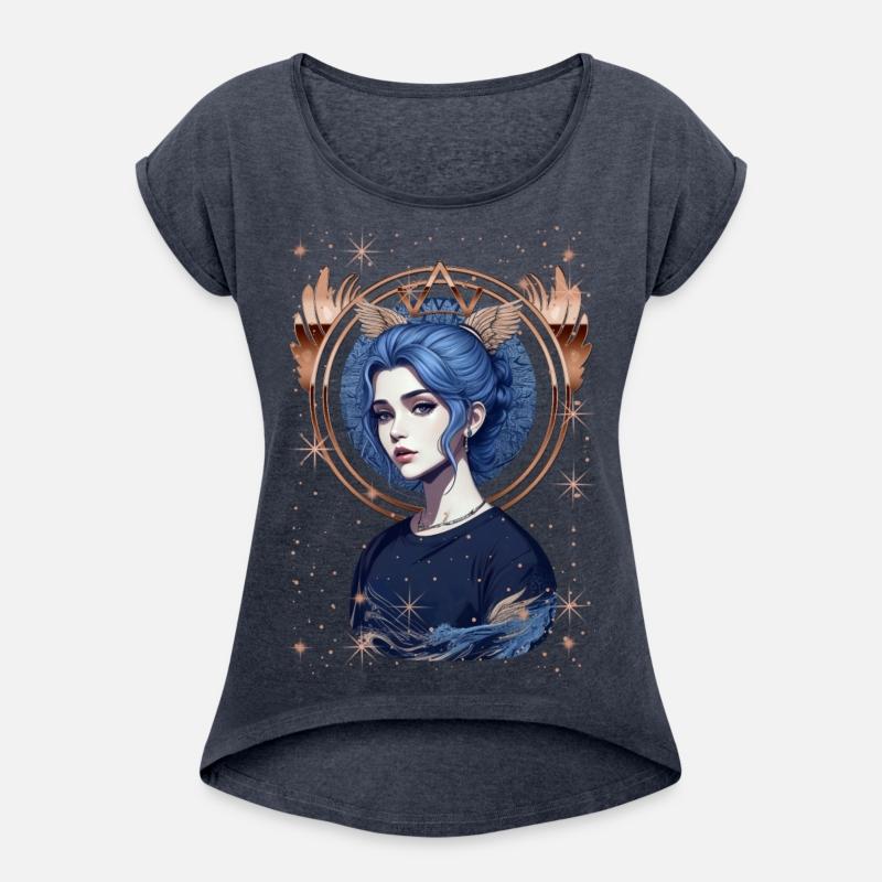 Angel girl with blue hair