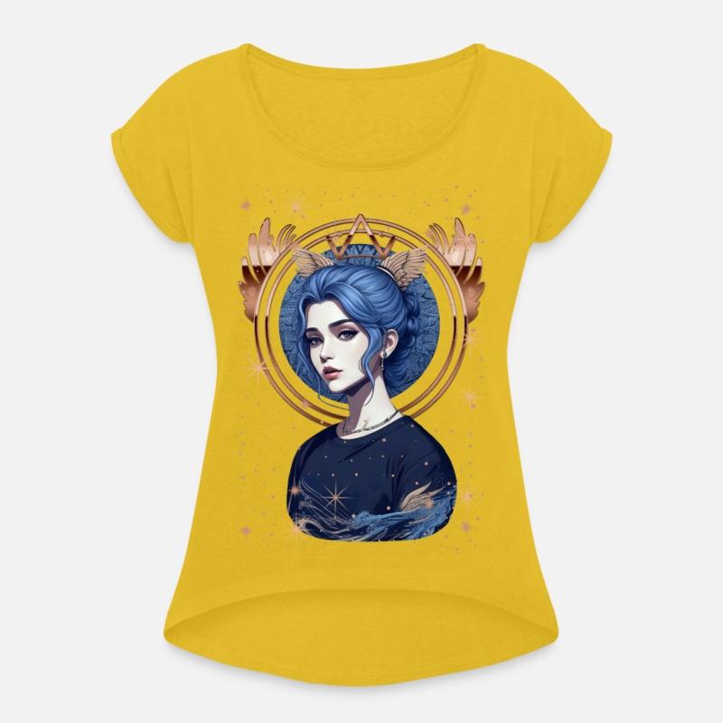 Angel girl with blue hair