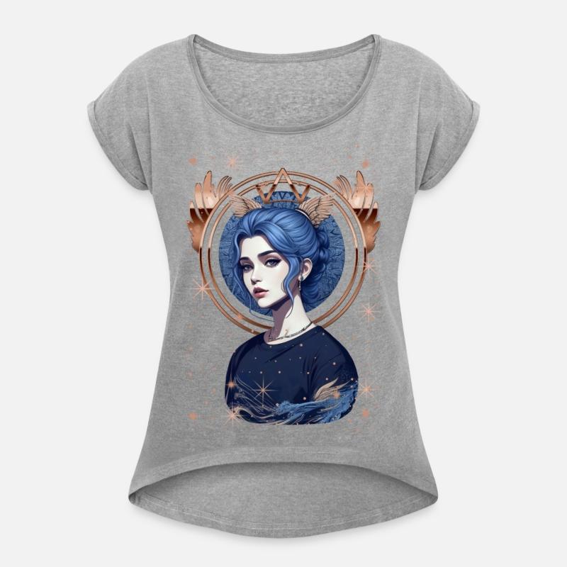 Angel girl with blue hair