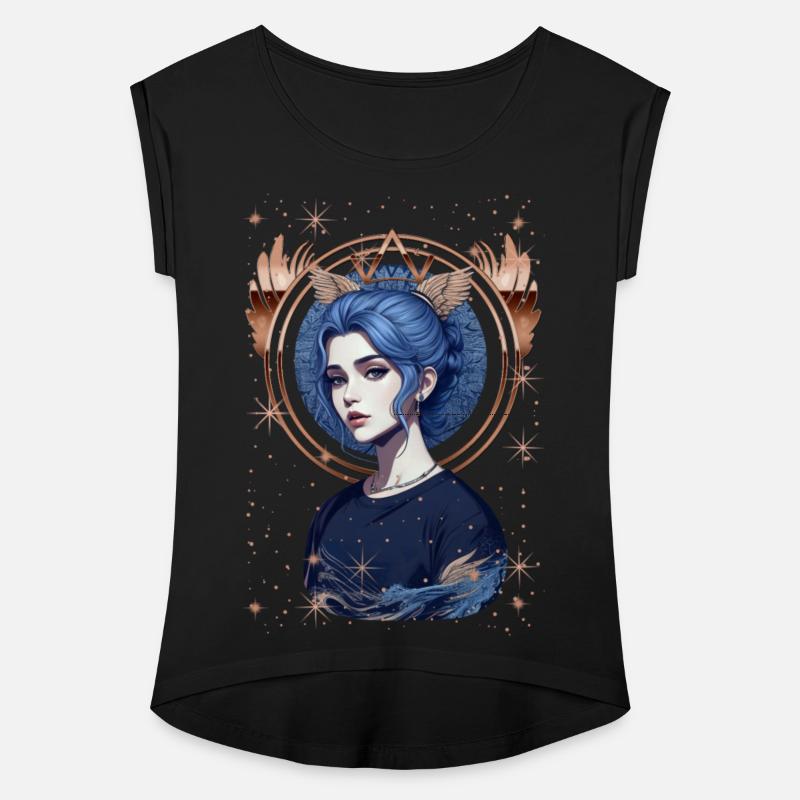 Angel girl with blue hair