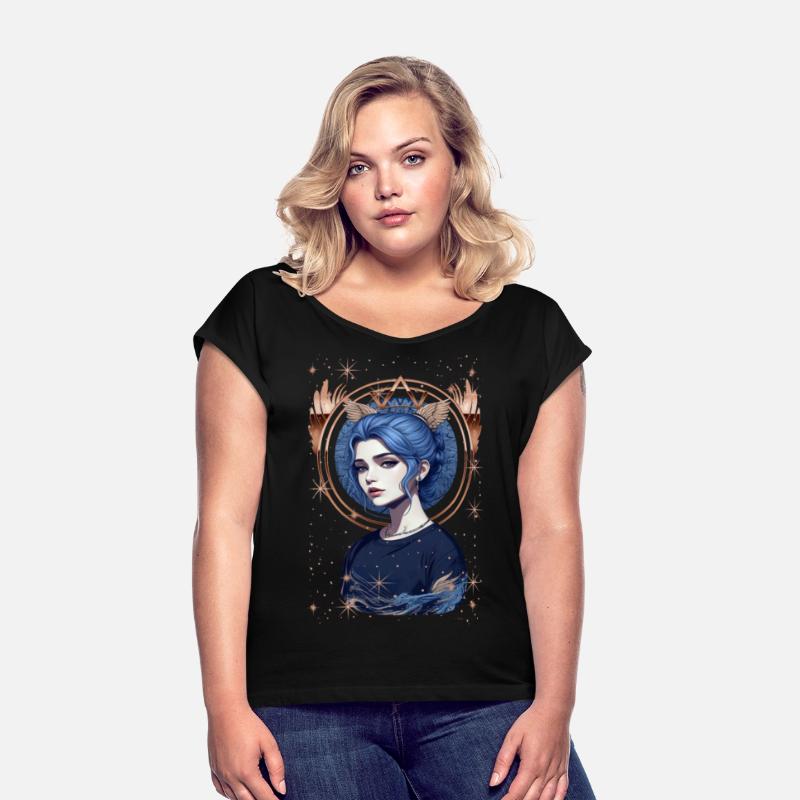 Angel girl with blue hair