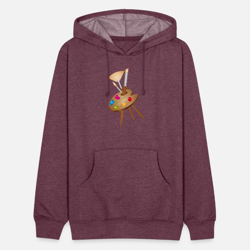 Artist's palette with colorful paints and brushes