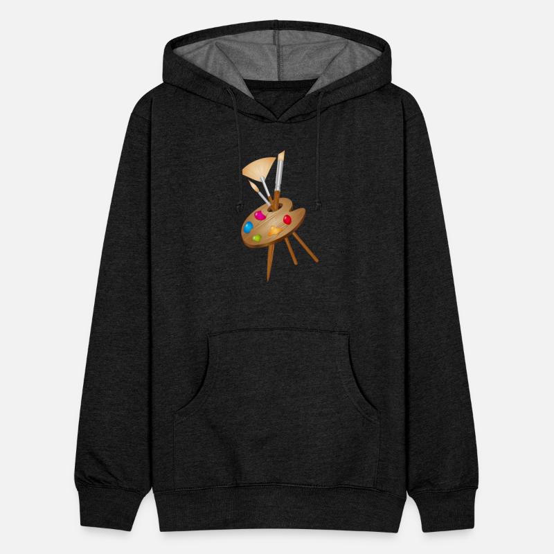 Artist's palette with colorful paints and brushes