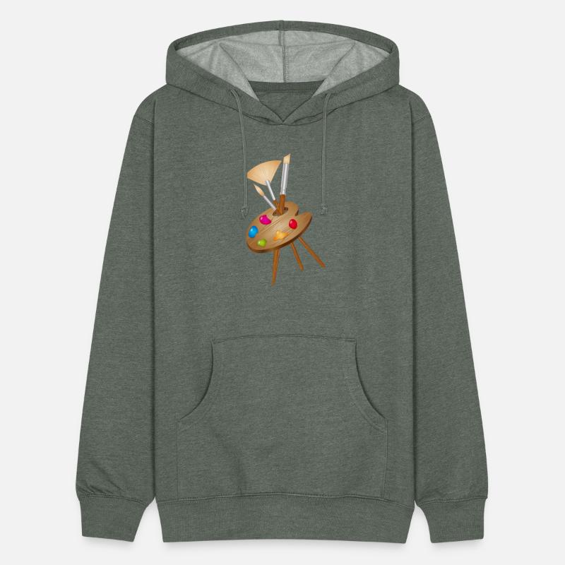 Artist's palette with colorful paints and brushes