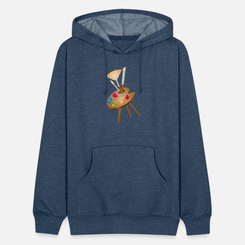 Artist's palette with colorful paints and brushes