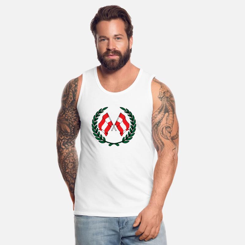 Austria flags in laurel wreath