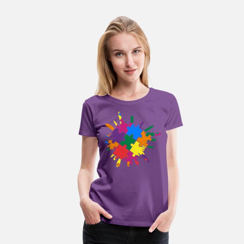 Autism Awareness Puzzle Colorful Splash