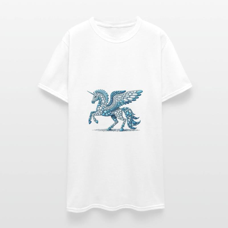 Azure Skies: Pebble Mosaic Pegasus