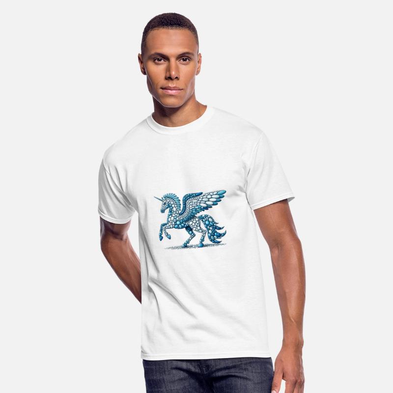 Azure Skies: Pebble Mosaic Pegasus