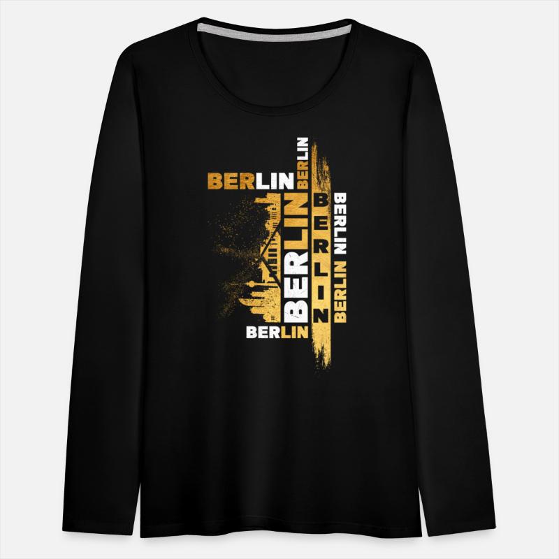 Berlin Germany German City Skyline Font Gold