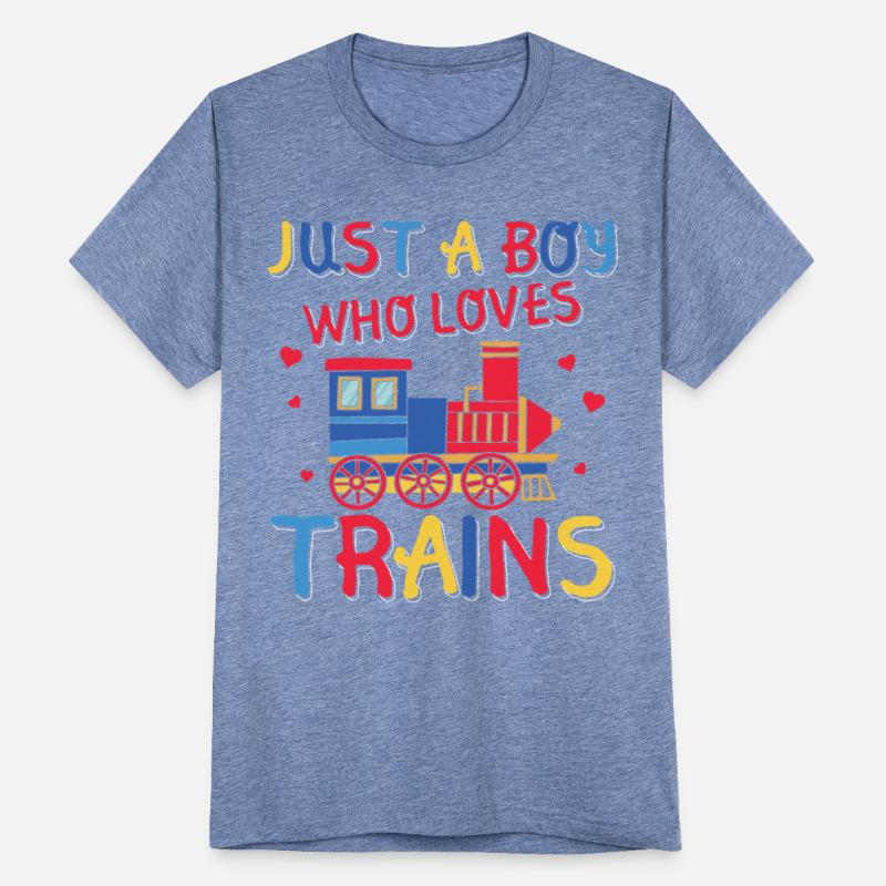 Boy Loves Trains Fun Kids Tee